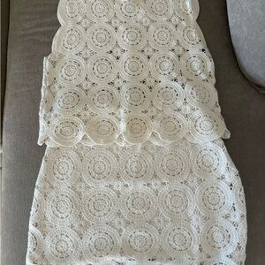 Abercrombie & Fitch Cream Crochet Skirt Set